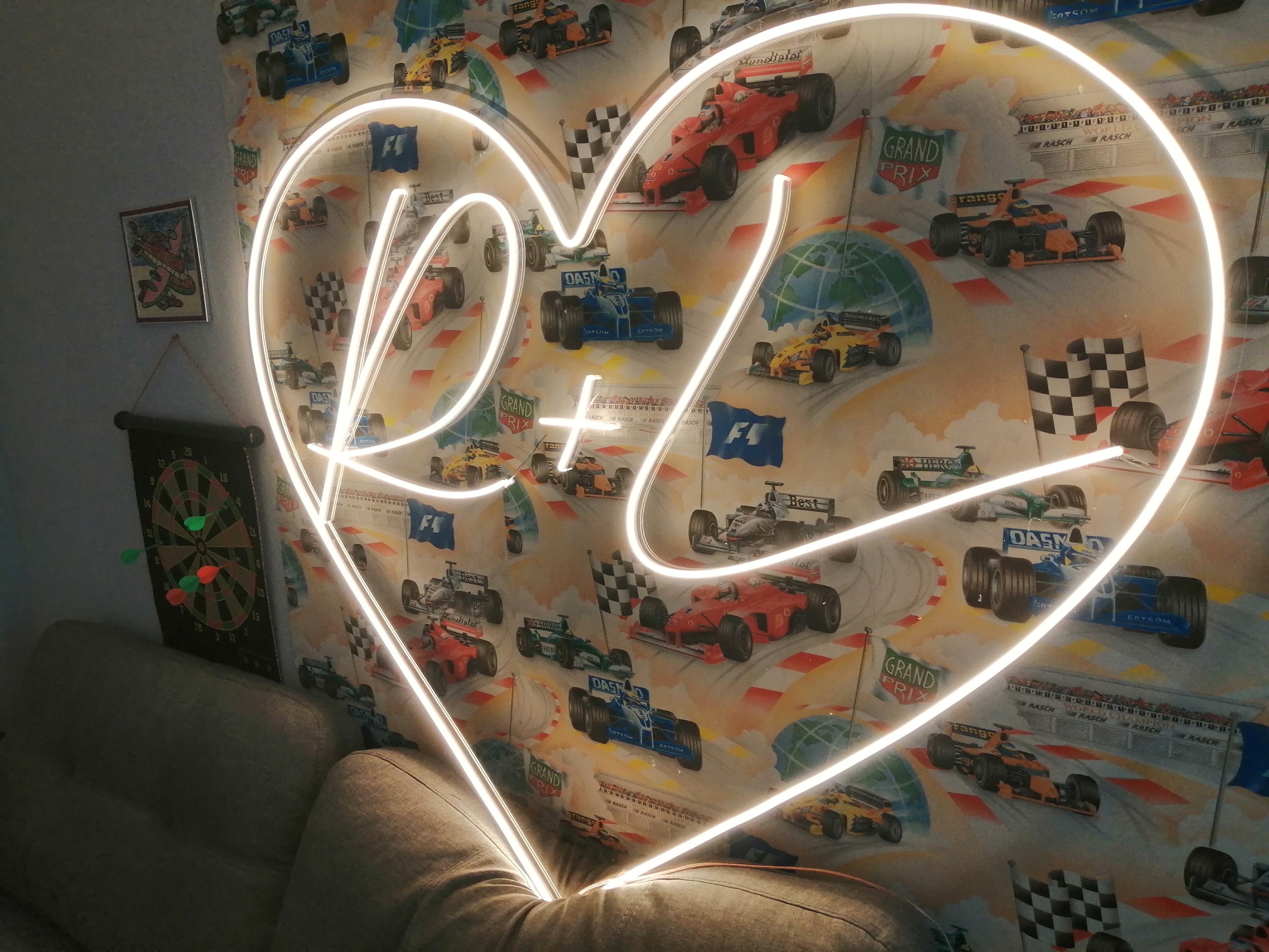 Custom Wedding Heart Neon Sign, Personalized Initials With Heart For Wedding Neon Sign, Neon Sign For Wedding, Wedding Neon Sign