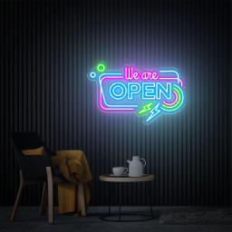 We're Open Neon Sign, Store Open Led Sign, Custom Open Neon Light, Business Logo, New Business Gift, Shop Bar Welcome Sign