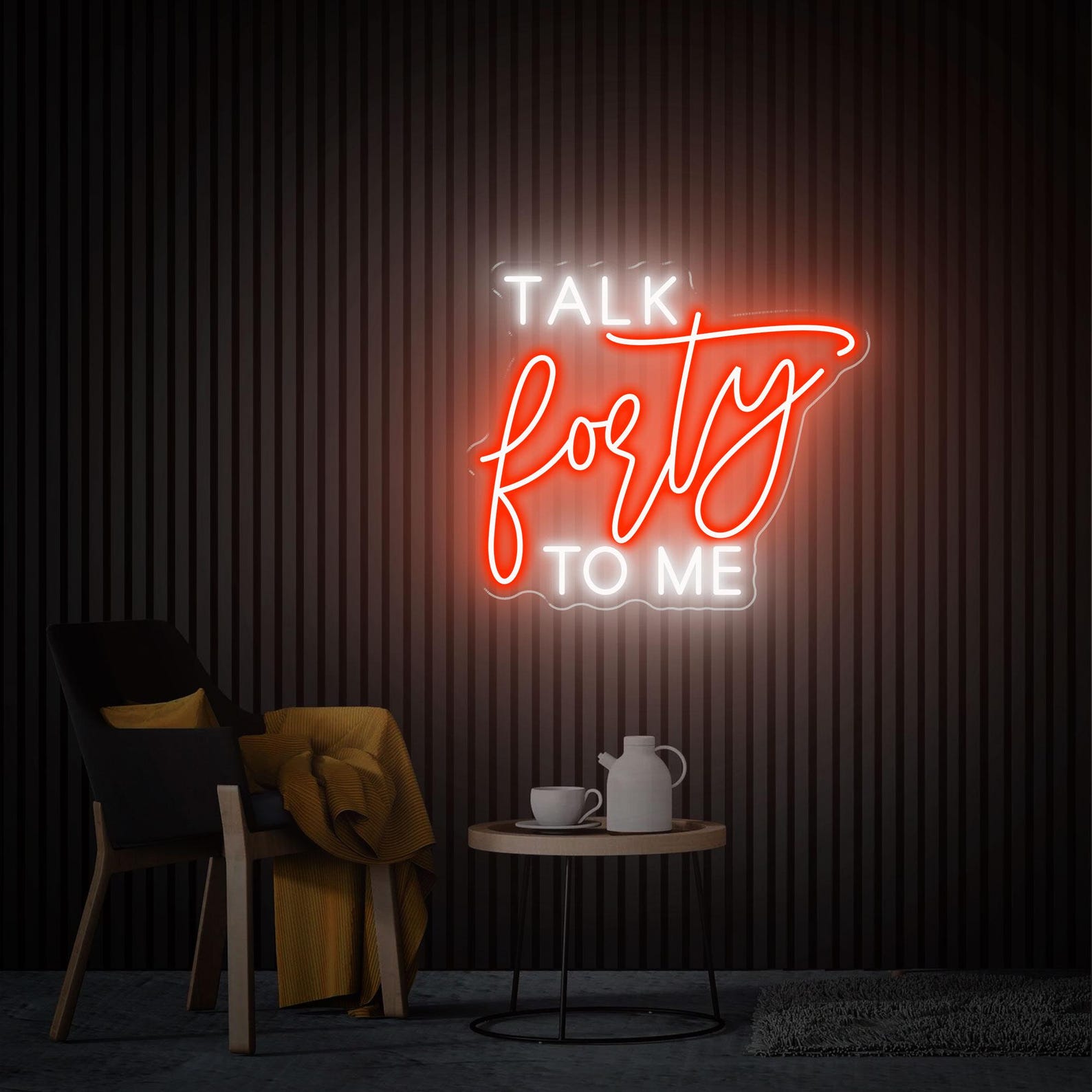 Talk Forty To Me Neon Sign, 40th Birthday Gift, Custom Neon Sign, Birthday Wall Art, Personalized Gifts, Forty Birthday Gifts For Him /Her
