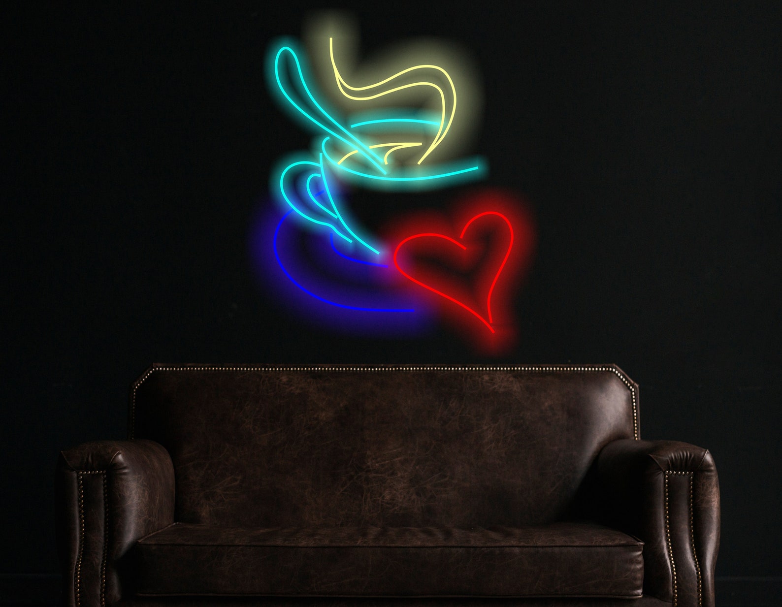 Coffee Cup Neon Sign, Neon Coffee Cup Sign, Coffee Shop Neon Sign, Cafe Neon Sign, Coffee Lover Gift, Coffee Decor, Neon Kitchen Sign