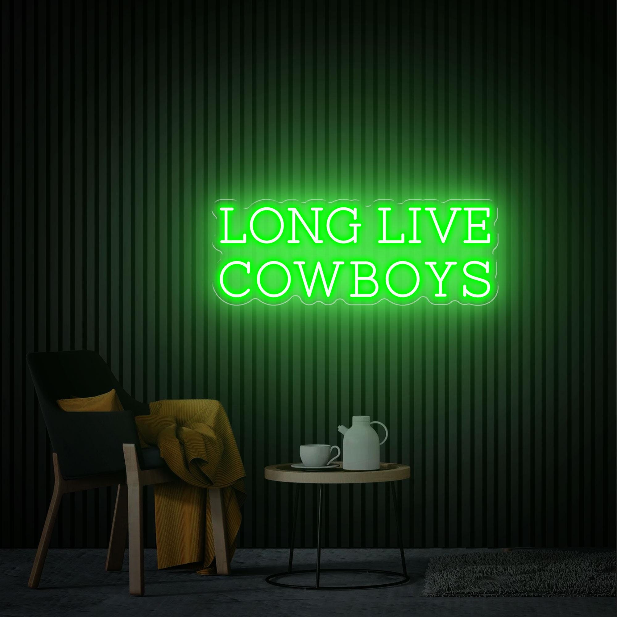 Long Live Cowboys Neon Sign, Custom Led Light Sign, Cowboy Lover Gift, Western Cowboy Party Decor, Bedroom Decor, Cowboys Neon Wall Art