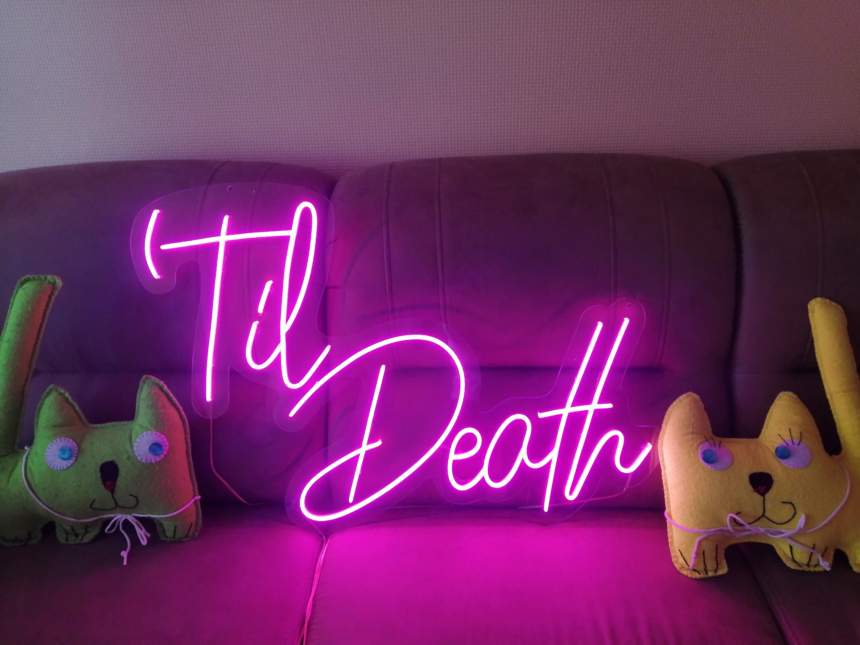 Til Death Neon Sign, Til Death For Wedding, Til Death For Home Decor, Custom Til Death Neon Sign, Personalized Til Death Neon Sign