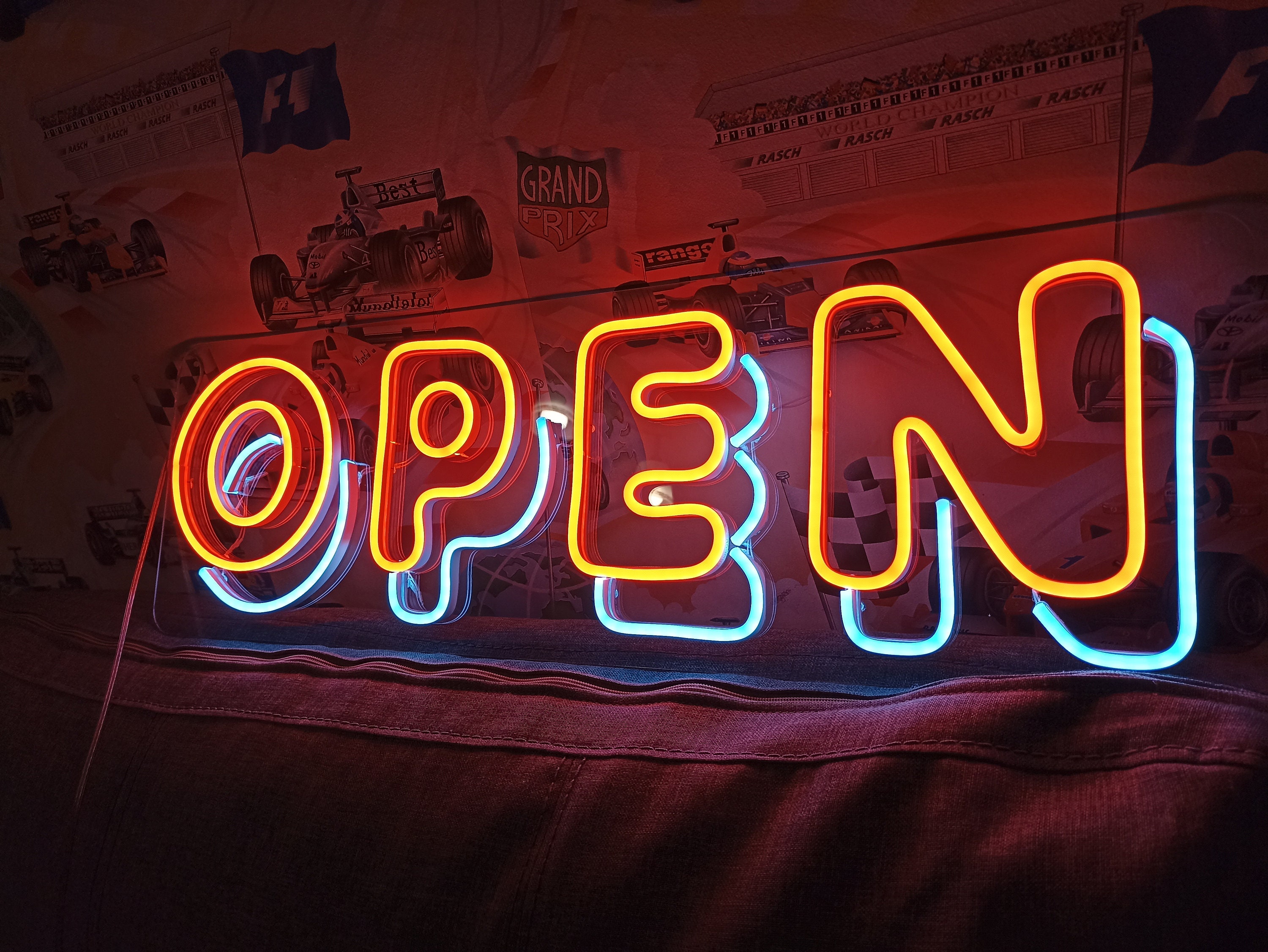 Open Neon Sign - Lights Neon Sign For Business, Open Neon Sign For Bar, Neon Sign In The Bar, Bar Decor