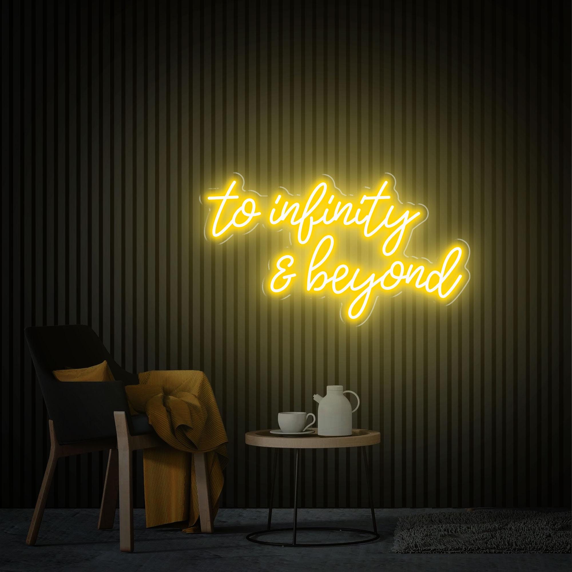 To Infinity and Beyond Neon Sign, Home Wall Decor, Custom Text Sign, Gifts for Child, Inspirational Saying Decor Graduation Gifts Neon Art