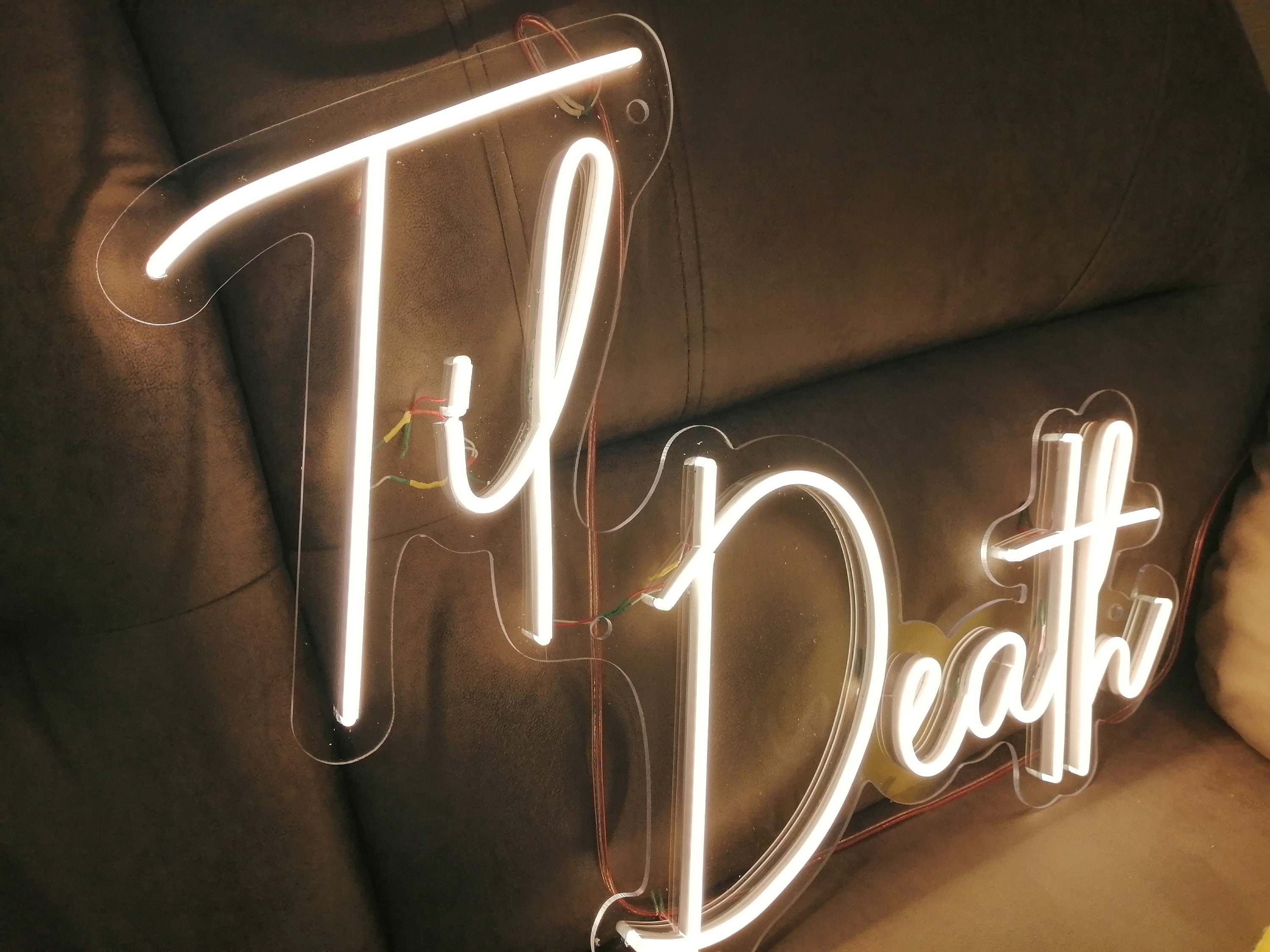 Till Death Neon Sign, Led Neon Sign Wedding Party , Till Death Do Us Party, Neon Light Sign, Wall Art Family Gift, Til Death Neon Light