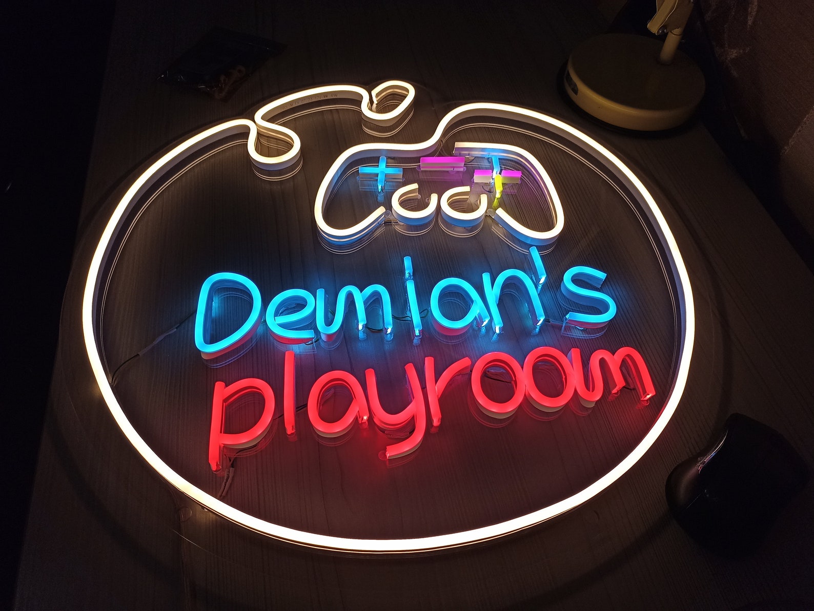 Neon Sign Game Room With Custom Name, Game Controller Neon Sign, Neon Controller Sign Gamepad Led Light, Gaming Controller Neon Sign