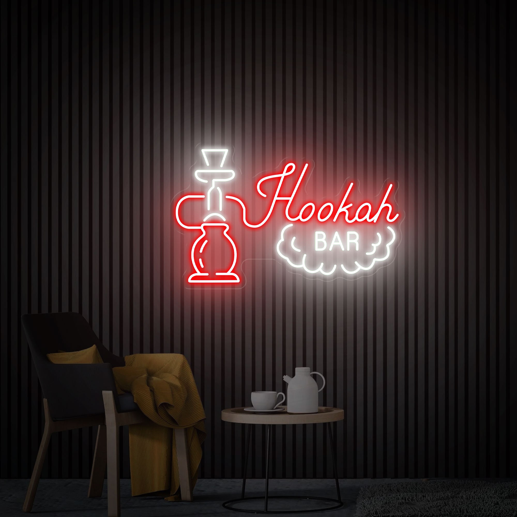 Hookah Smoke Bar Neon Sign Hookah Led Sign Custom Hookah Shop Decoration Neon Bar Sign Smoker Birthday Personalized Gift for Him