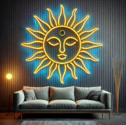 Sun Neon Sign, Sun Neon Light Sign, Sun Neon Light, Handmade Neon Sign, Room Decor Neon Sign, Sun Yoga Neon Sign