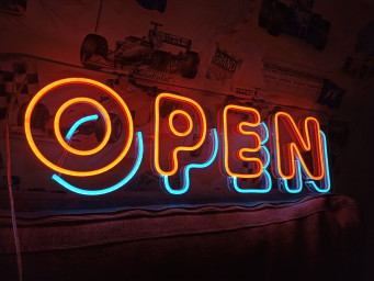 Open Neon Sign - Lights Neon Sign For Business, Open Neon Sign For Bar, Neon Sign In The Bar, Bar Decor