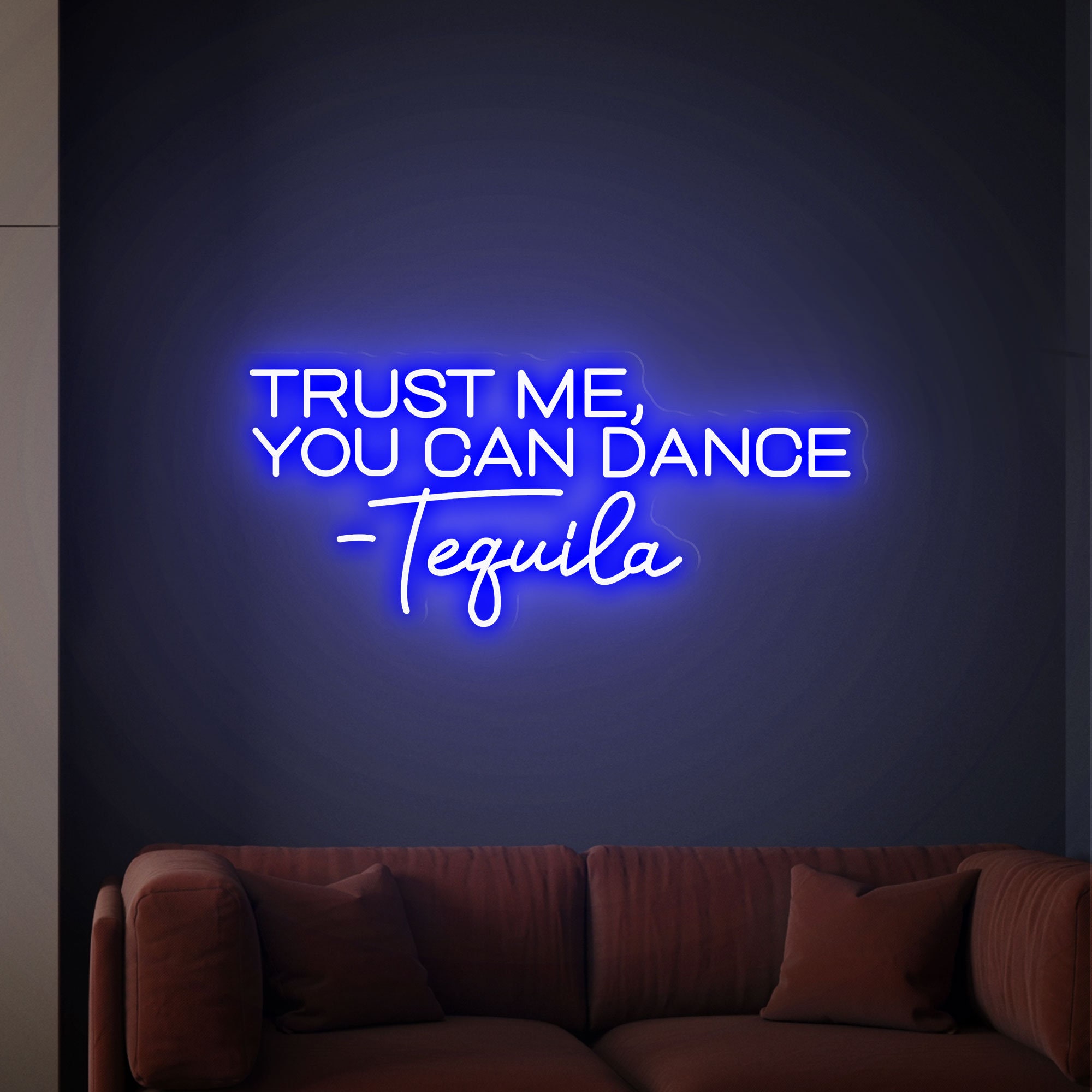 Trust Me You Can Dance Tequila Neon Sign - Neon Bar Sign, Bar Wall Decor, Wedding Bar Sign, Outdoor Bar, Neon Light Sign