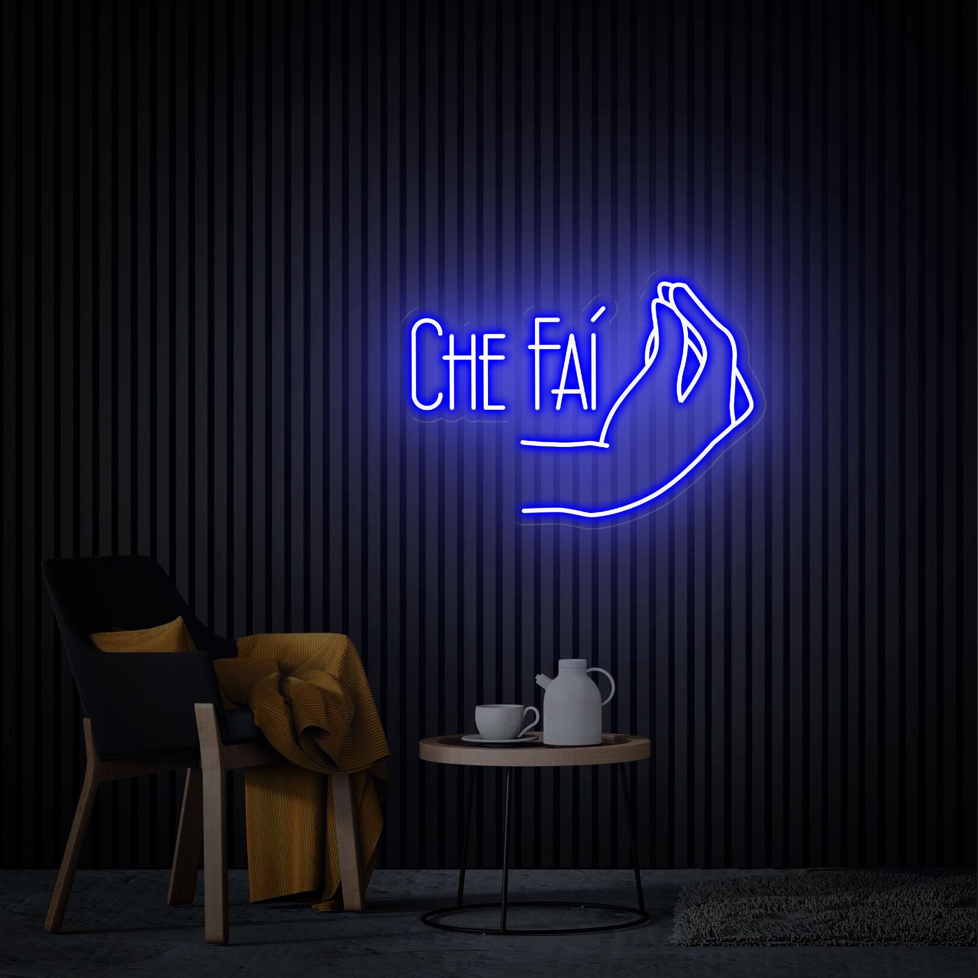 Italian Hand Gesture Neon Sign, CHE FAI Led Light Sign, Classic Italian Hand Sign, Restaurant Neon Wall Decor, Fast Food Sign Gesto Italiano