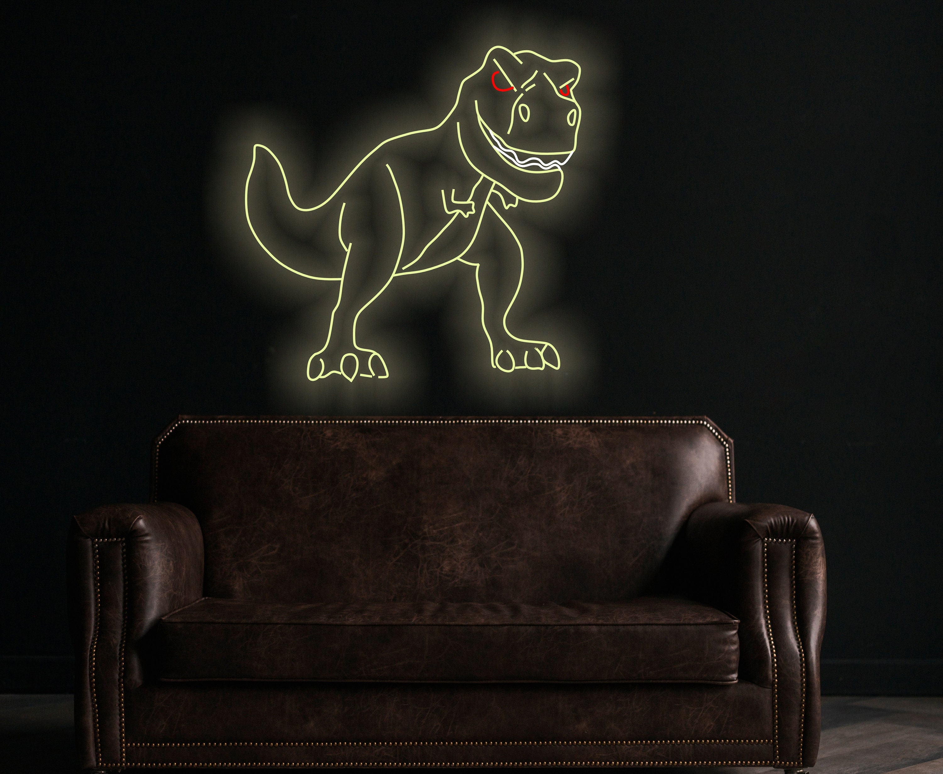 Dinosaur Neon Sign, T-Rex Dinosaur Neon Sign, Tyrannosaurus Rex Neon Sign, Ancient Reptiles Neon Sign, Rex Neon Sign, Terrible Lizard Neon