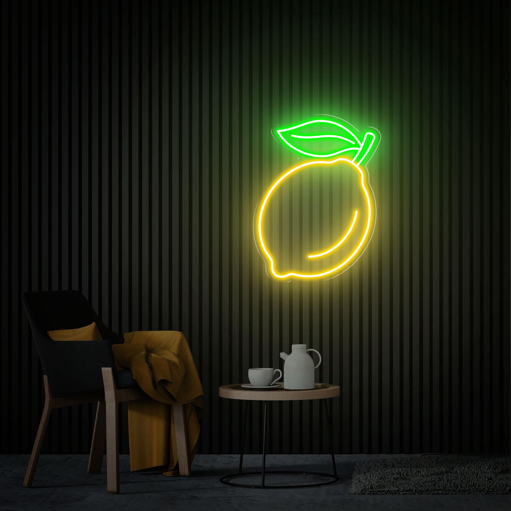 Lemon Neon Sign, Fruit Lemon Led Sign, Lemon Neon Art, Bar Neon Sign, Custom Neon Sign Home Lemon Decor Restaurant Led Sign Fruits Neon Sign
