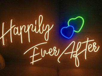 Happily Ever After Neon Sign, Wedding Neon Sign, Wedding Decor Neon Sign, Custom Neon Sign, Wall Decor, Personalized Neon Sign