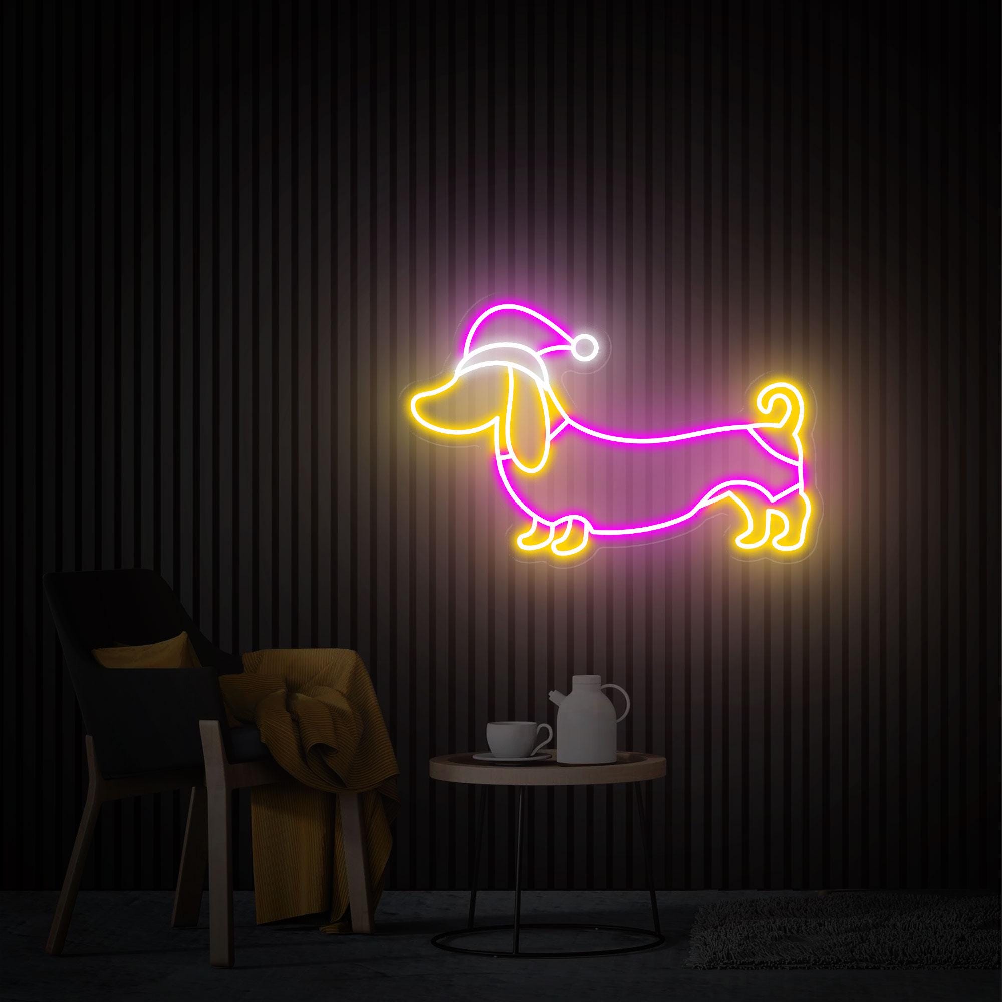 Christmas Dachshund Neon Sign, Christmas Dog, Dachshund Gift, Custom Dog Neon Sign, Merry Xmas Holiday Decor, Merry Christmas Party Wall Art