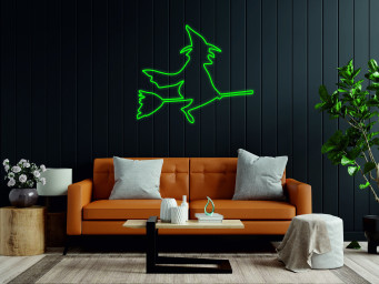 Witch Halloween Decoration LED Neon Sign Light | Decoration for Party, Living Room, Kids Room, Purple Orange Witch
