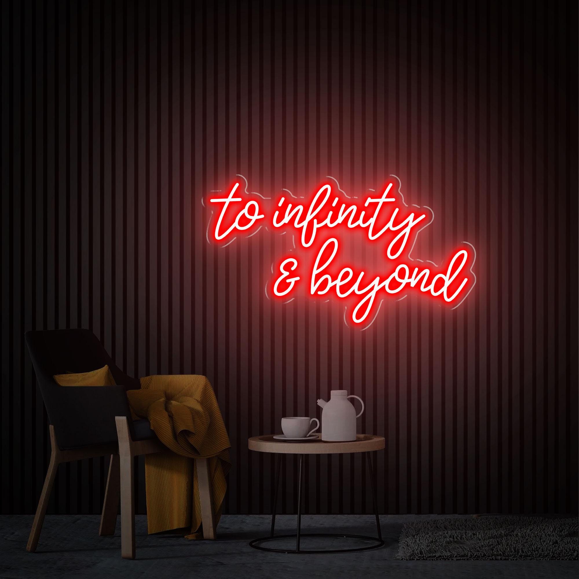 To Infinity and Beyond Neon Sign, Home Wall Decor, Custom Text Sign, Gifts for Child, Inspirational Saying Decor Graduation Gifts Neon Art