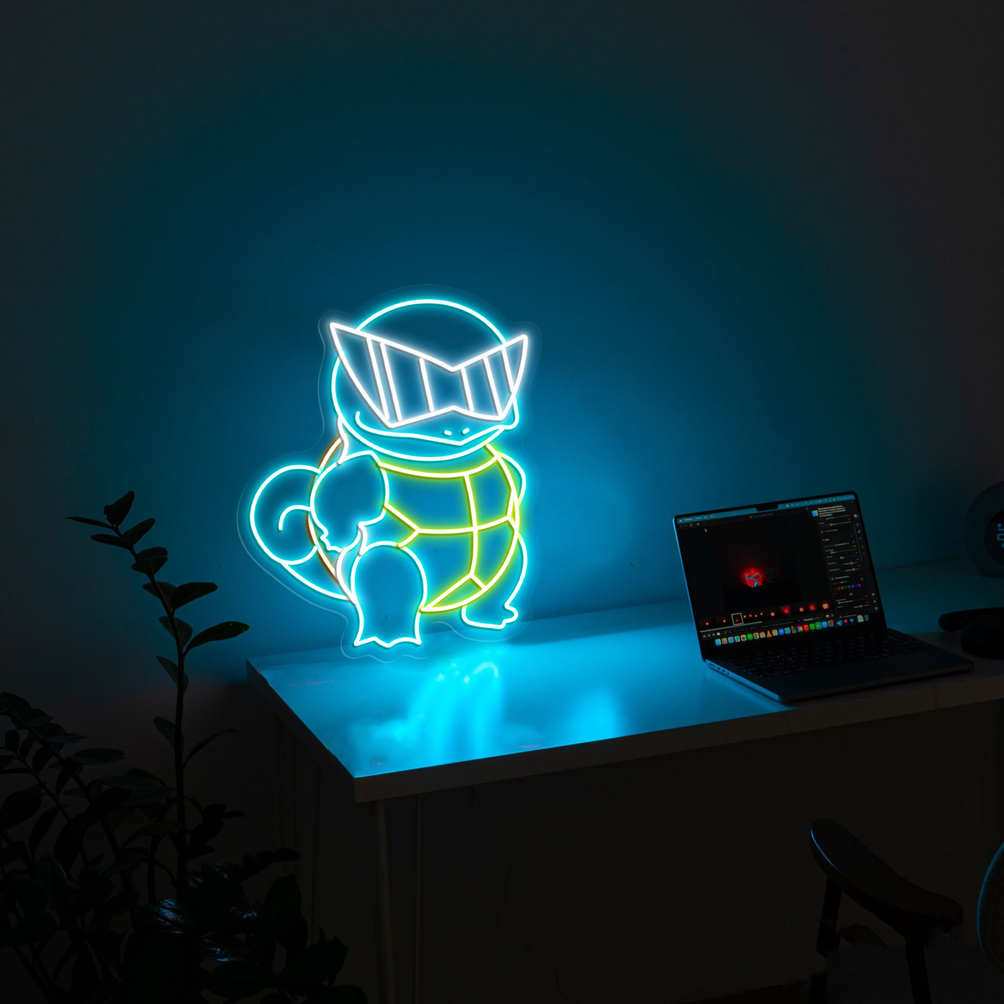 Squirtle Neon Signs Pokemon Wall Art