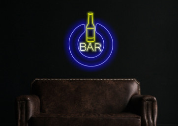 Neon Bar Sign, Pub Neon Sign, Man Cave Sign, Home Bar Sign, Open Neon Sign, Power Button Neon Sign, Light-Up Man Cave Decoration