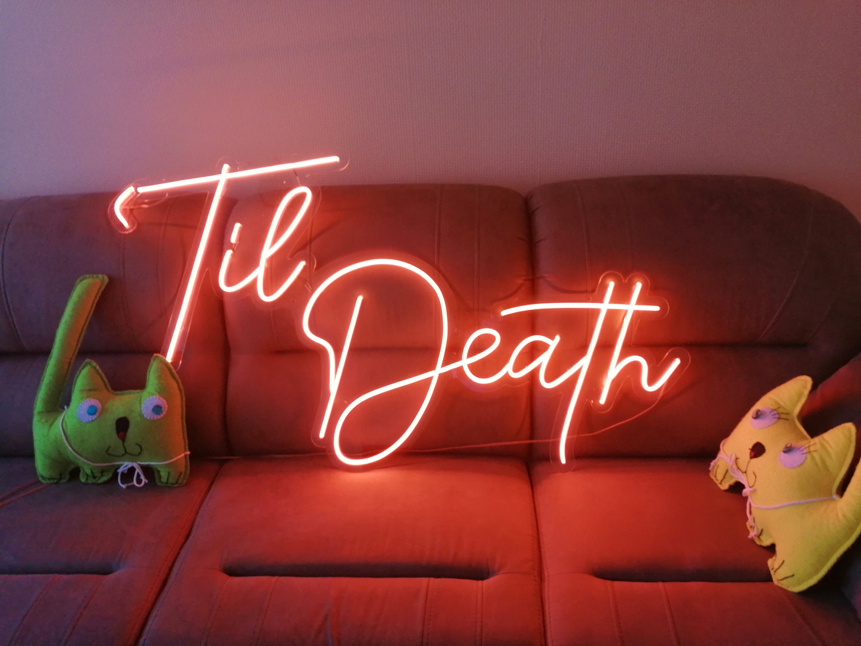 Til Death Neon Sign, Til Death For Wedding, Til Death For Home Decor, Custom Til Death Neon Sign, Personalized Til Death Neon Sign