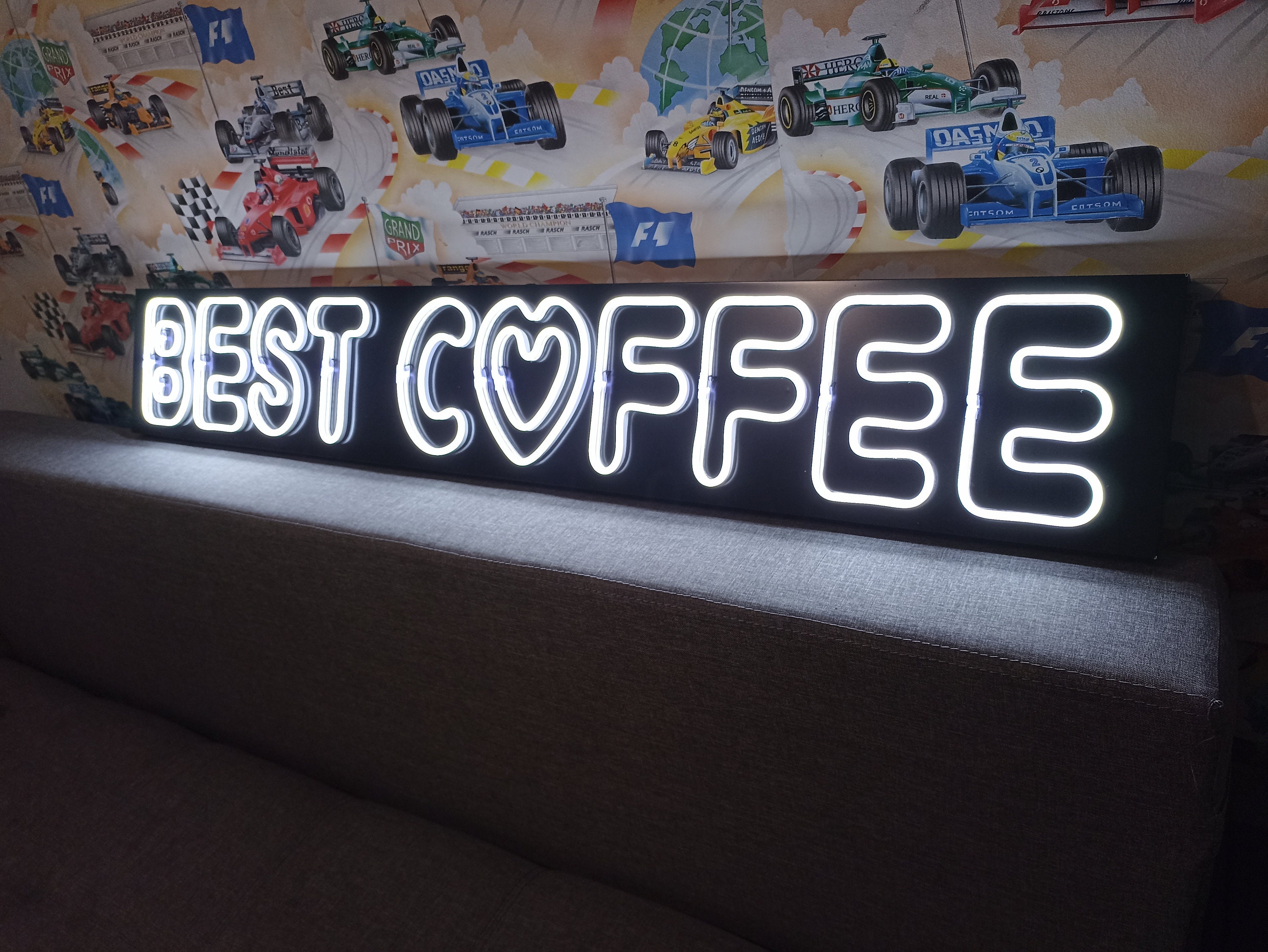 Best Coffee Neon Sign, Custom Coffee Neon Sign, Neon Coffee Lettering, Coffee Bar Decor, Glowing Inscription, Neon Sign In The Bar