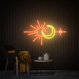 Sun and Moon Neon Sign, Moon Phaze Neon Light, Custom Neon Sign Personalized Gift, Sunshine Neon Wall Art, Nature Neon Light Christmas Gifts