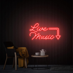 Live Music Neon Sign, Music Studio Decor, Custom Neon Sign, Neon Sign Wall Art, Personalized Neon Light Up Sign Bar Nightclub Wall Decor