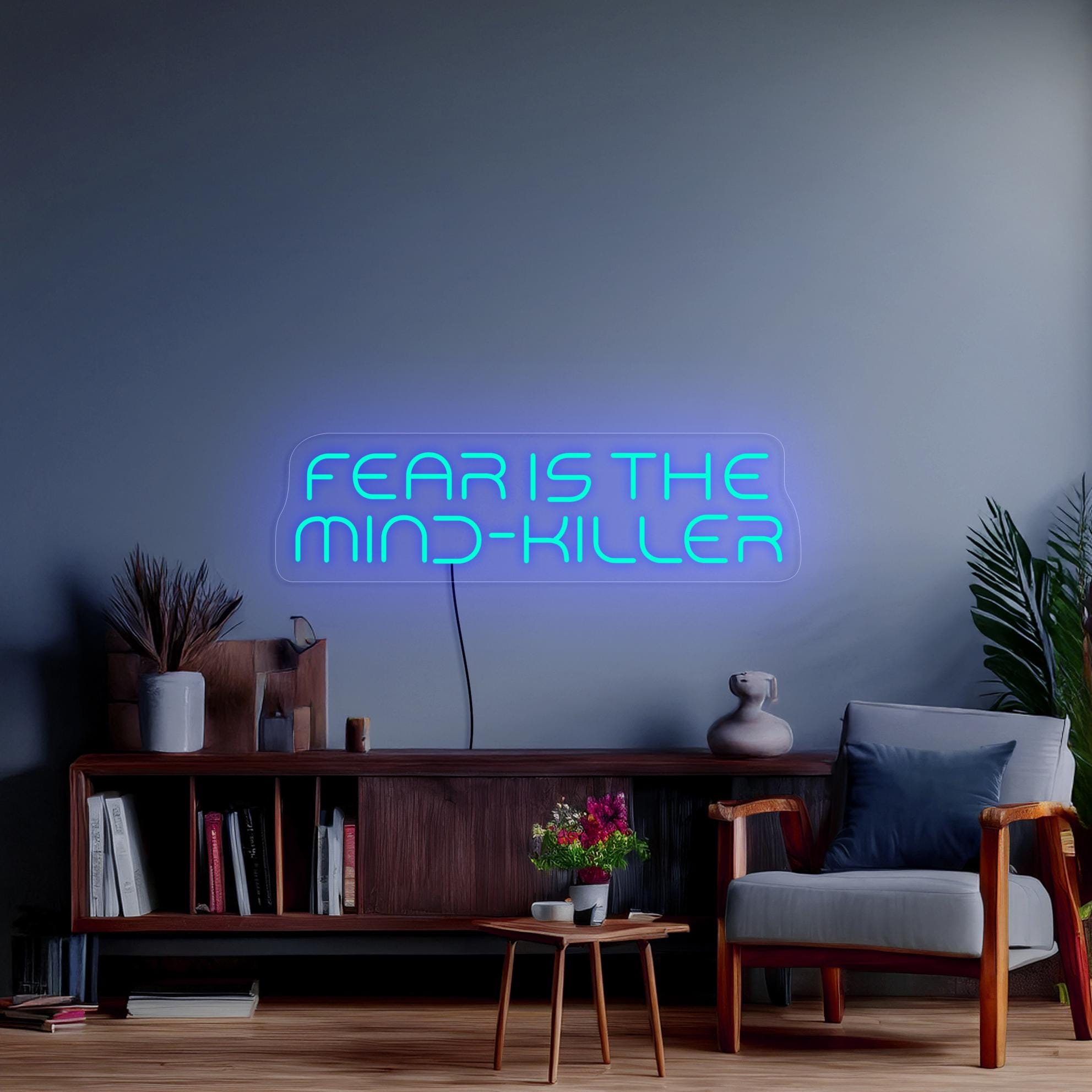 Fear Is The Mind-Killer Neon Sign, Movie Neon Sign, Book Neon Sign, Movie Quote Sign Decor, Book Lover Gift, Book Quote Wall Art Decor