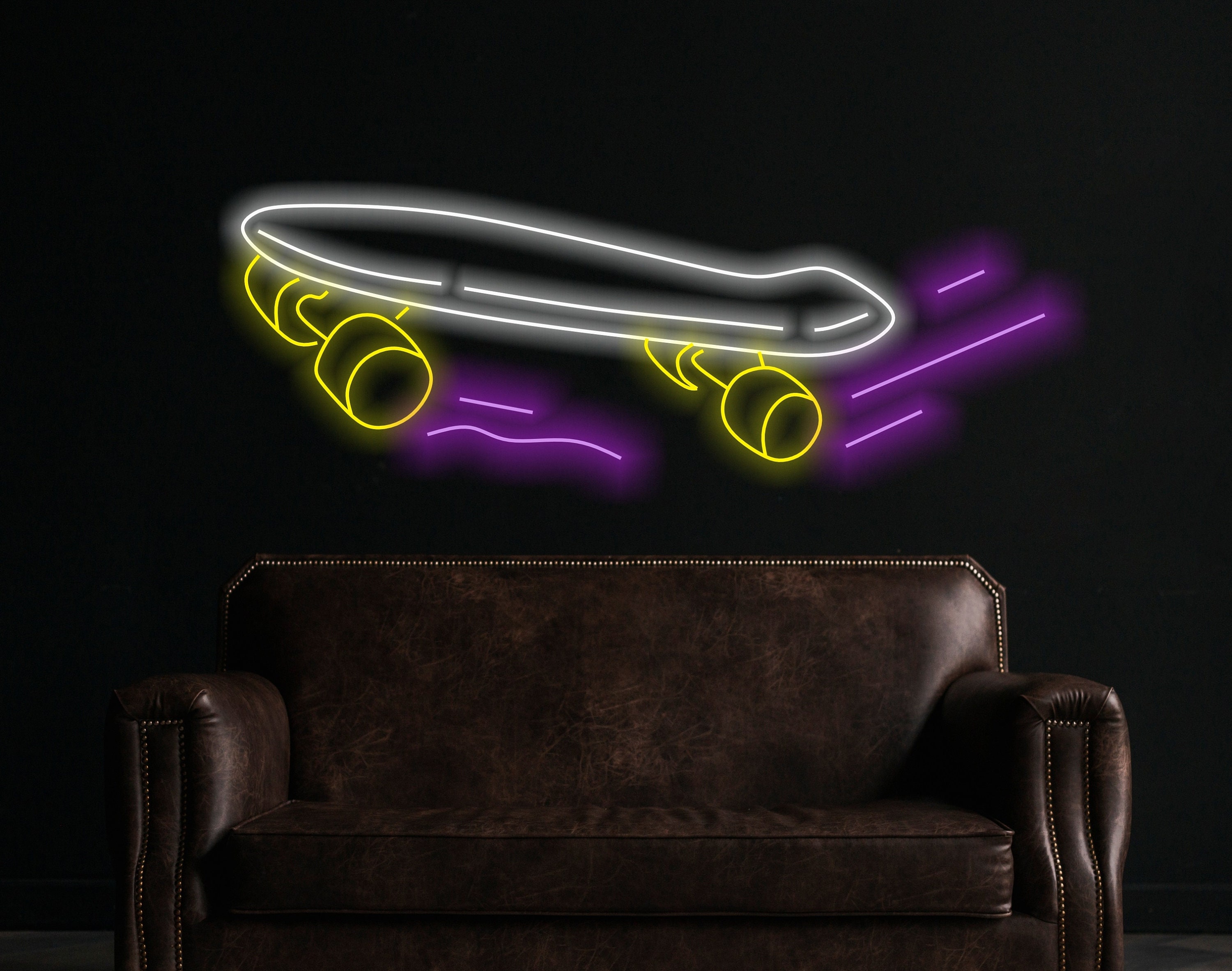 Skateboard Neon Sign, Neon Sign For Skate Shop, Skateboard Shop Neon Light, Custom Skate Neon Sign, Neon Light For Skateboarding
