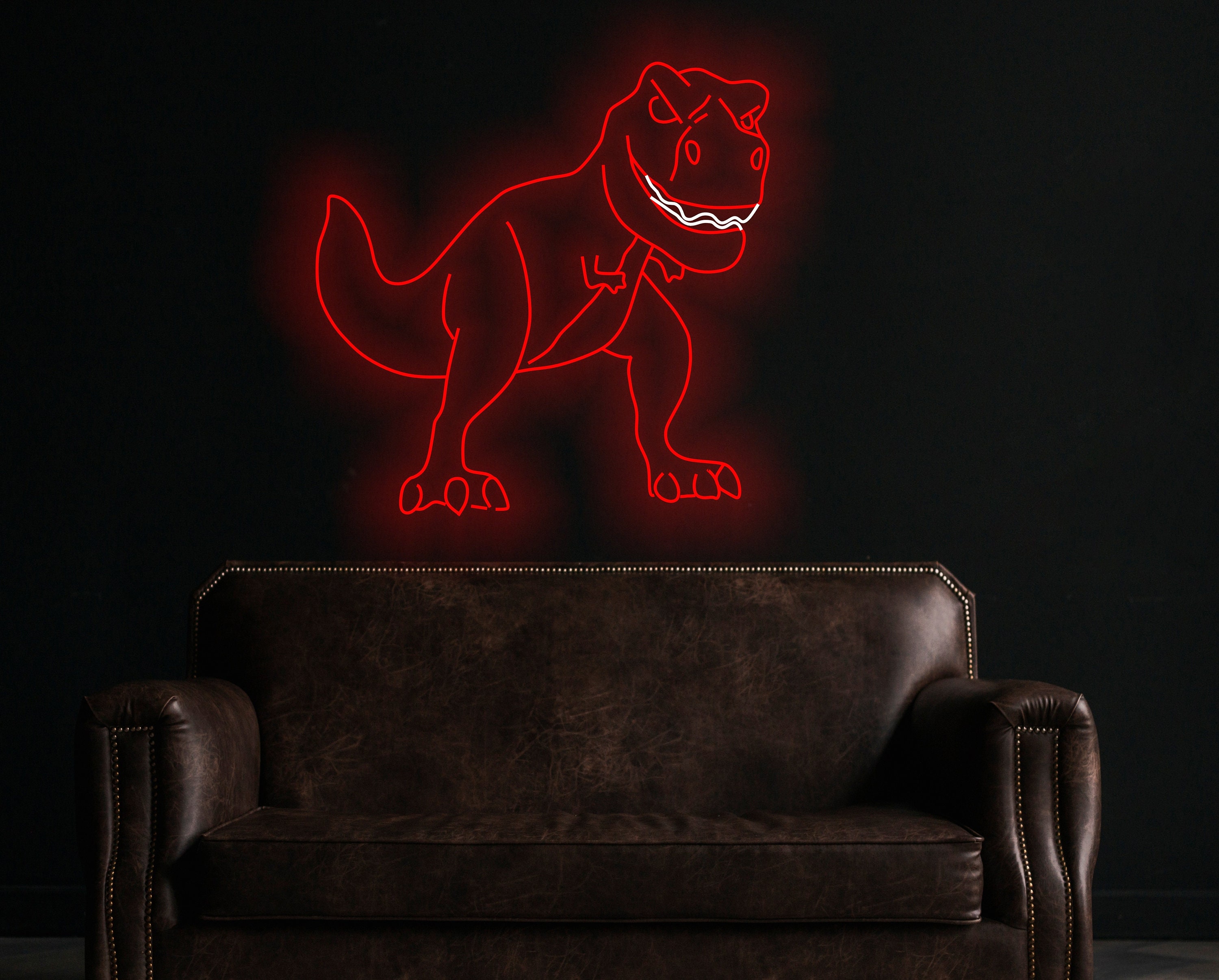 Dinosaur Neon Sign, T-Rex Dinosaur Neon Sign, Tyrannosaurus Rex Neon Sign, Ancient Reptiles Neon Sign, Rex Neon Sign, Terrible Lizard Neon