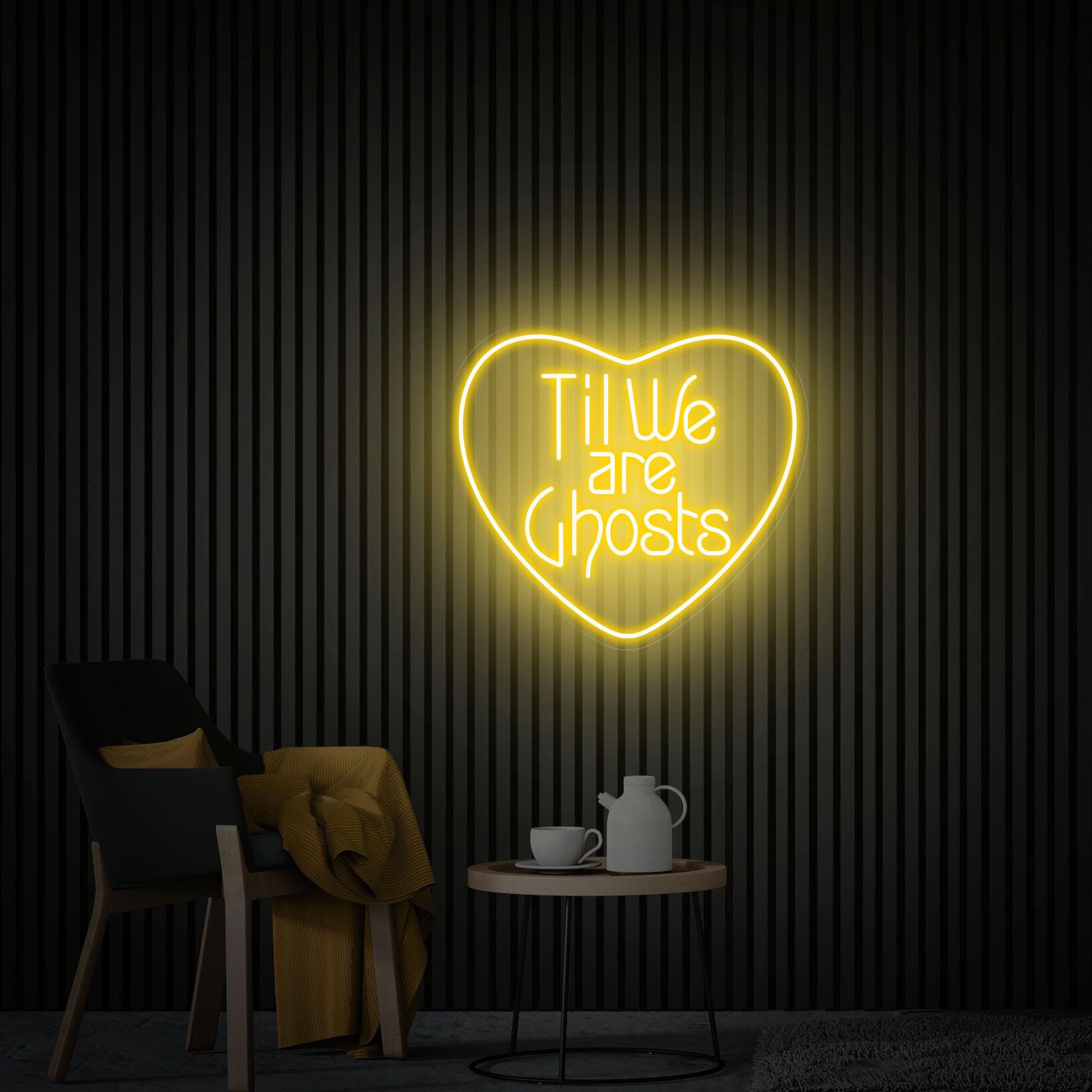 Til We Are Ghost Neon Sign, Love Led Sign Wedding Neon Sign, Gothic Home Decor, Wedding Backdrop Decor, Til We Are Ghost LED Decor