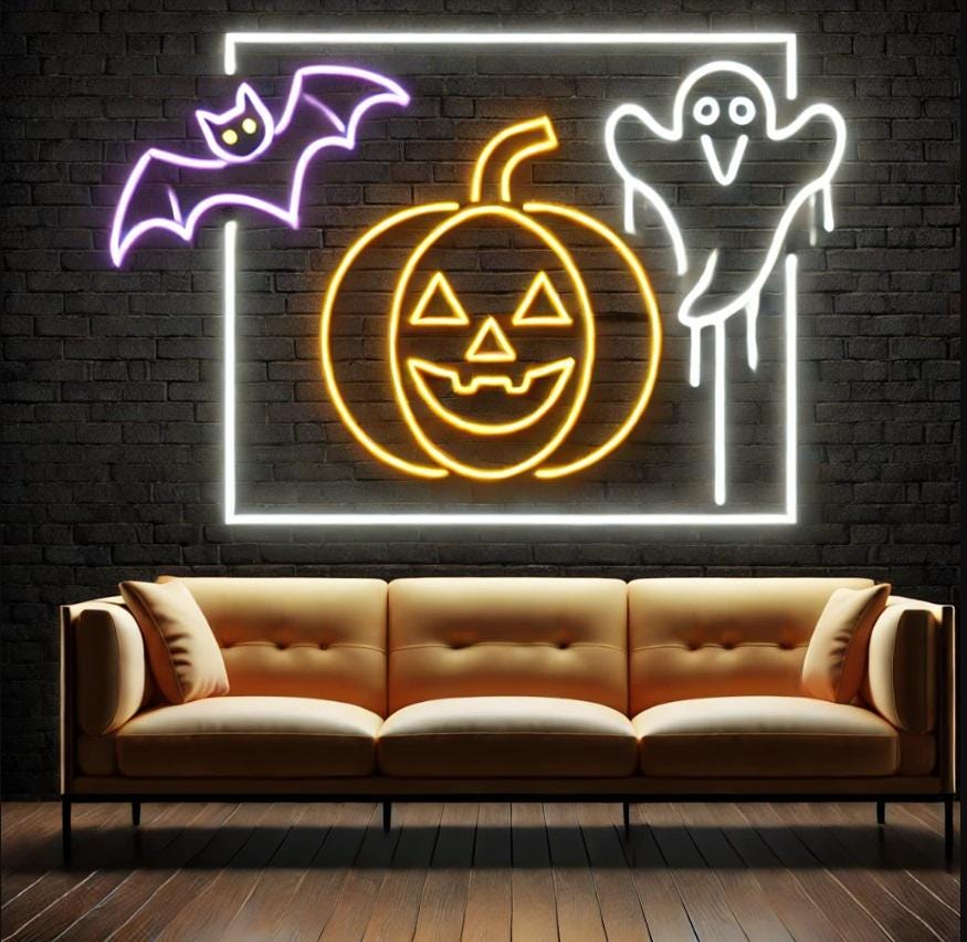 Pumpkin Neon Sign, Halloween Party Lighting, Spooky Neon Sign, Neon Pumpkin Light, Glowing Pumpkin Sign