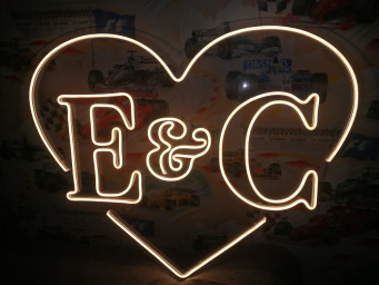 Custom Initials Heart Neon Sign, Neon Heart with Initials Sign, Customized Heart Neon Sign, Neon Heart Sign with Custom Initials