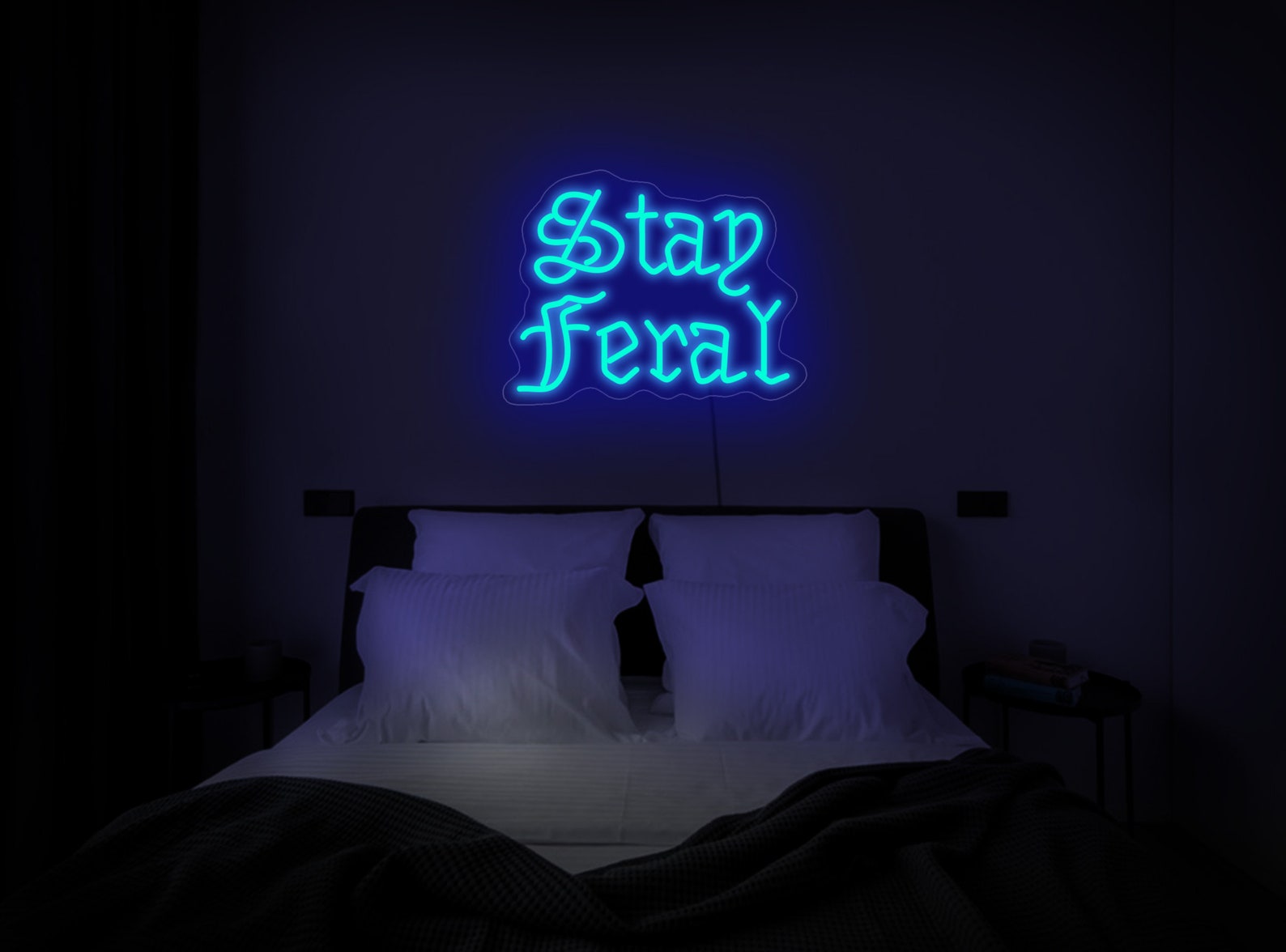 Stay Feral Neon Sign, Stay Feral Led Sign, Gothic Neon Sign, Goth Lover Gift, Spooky Neon Sign, Stay Feral Decor, Gothic Decor