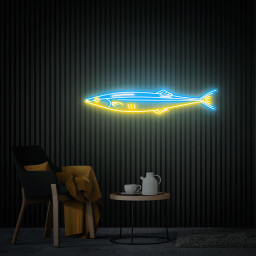 Fish Neon Sign Saury Decor Led Sea Art Light Sign Custom Fish Neon Sign Kitchen Decor Seafood Restaurant Wall Decor Home Dinning Room Decor