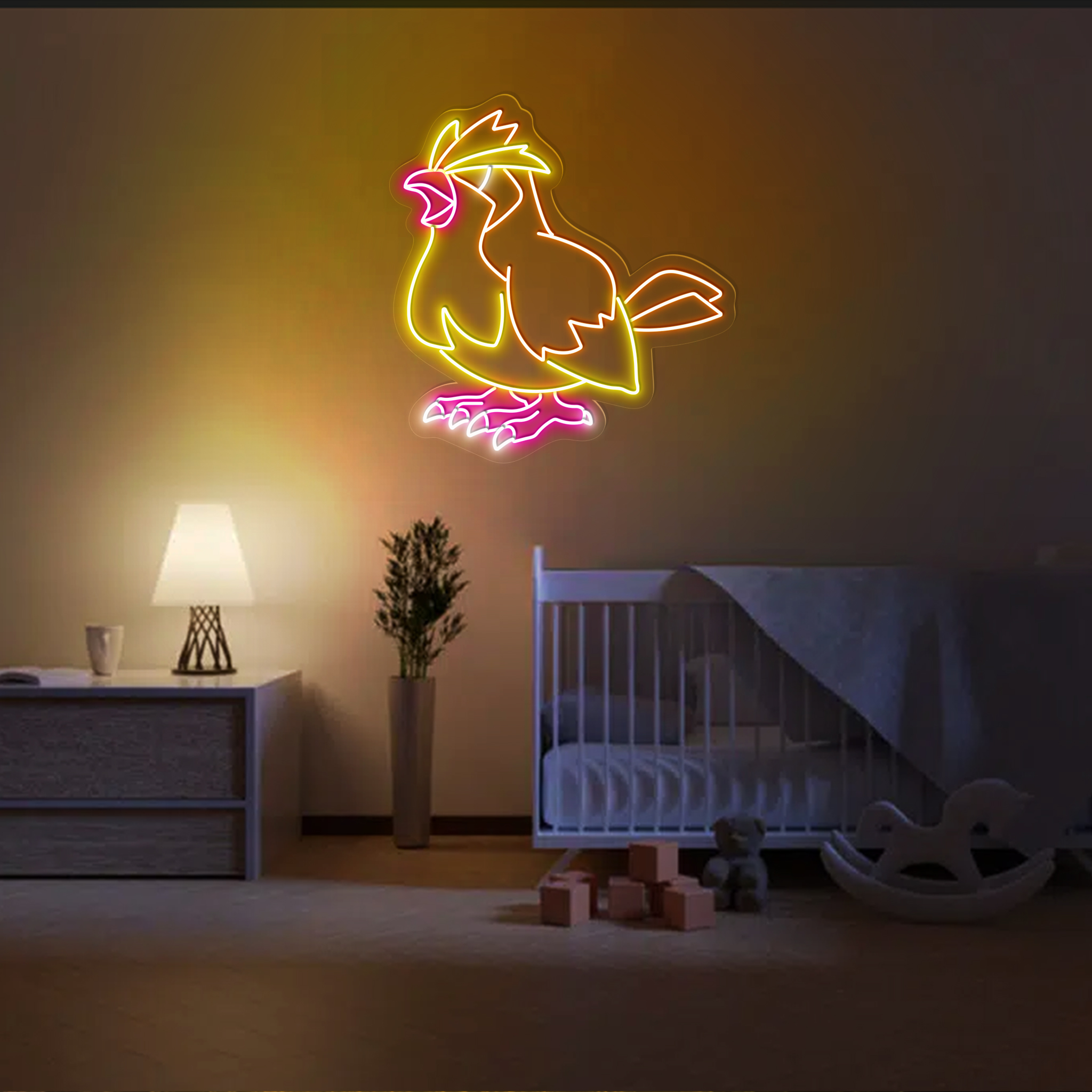 Pidgey Neon Signs Pokemon Wall Art