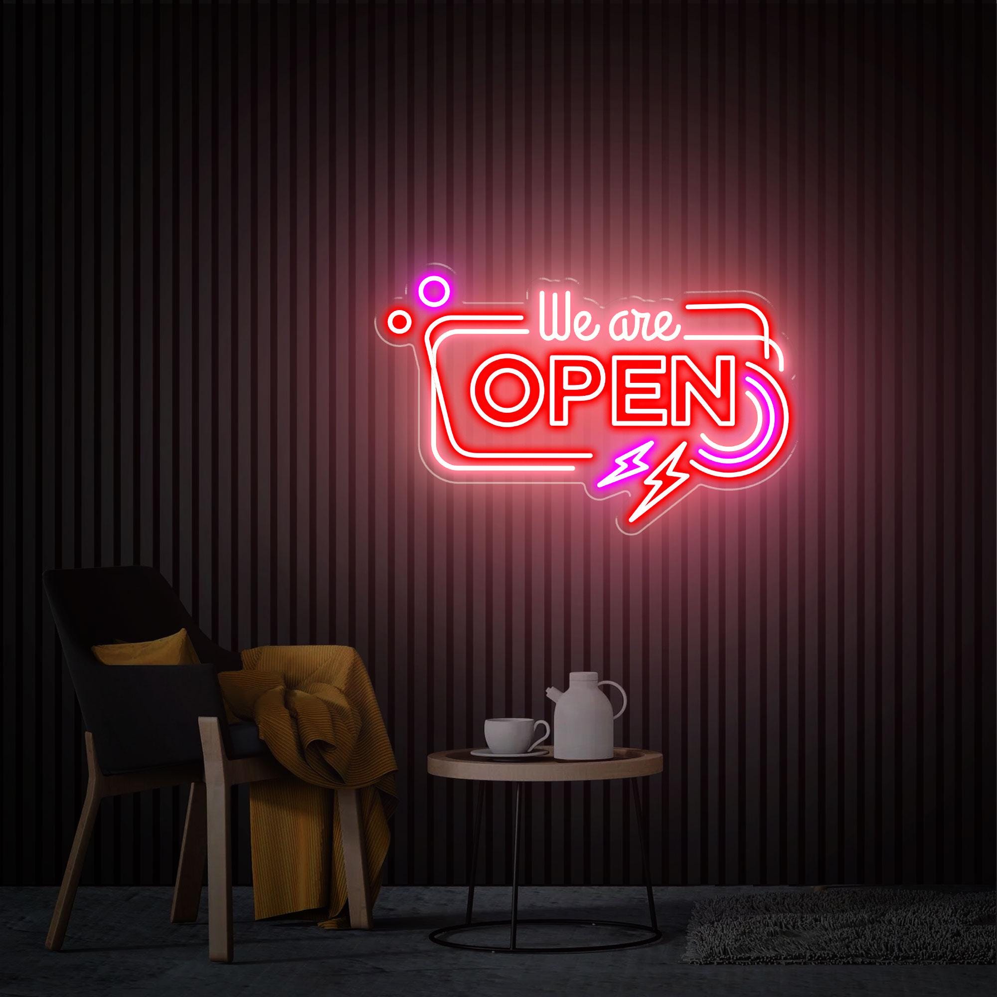 We're Open Neon Sign, Store Open Led Sign, Custom Open Neon Light, Business Logo, New Business Gift, Shop Bar Welcome Sign