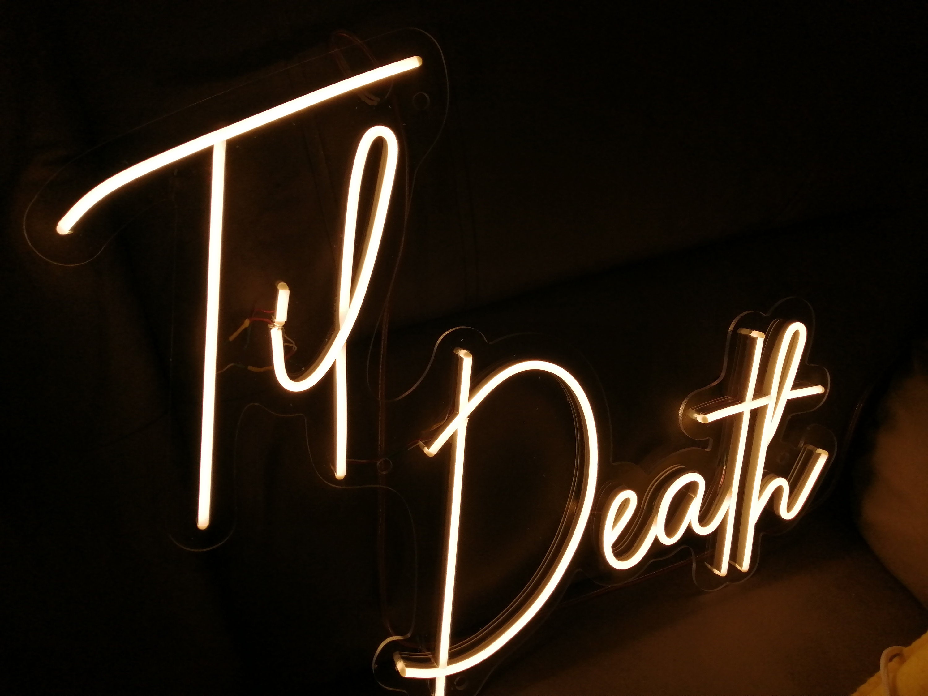 Till Death Neon Sign, Led Neon Sign Wedding Party , Till Death Do Us Party, Neon Light Sign, Wall Art Family Gift, Til Death Neon Light