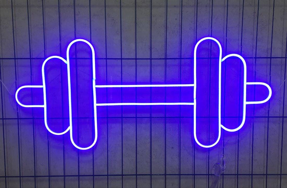 Dumbbell Neon Sign, Gym Neon Sign, Gym Led Sign, Dumbbell Led Sign, Fitness Neon Sign, Workout Neon Sign, Dumbbell Art Decor, Gym Art Decor