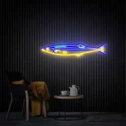 Fish Neon Sign Saury Decor Led Sea Art Light Sign Custom Fish Neon Sign Kitchen Decor Seafood Restaurant Wall Decor Home Dinning Room Decor
