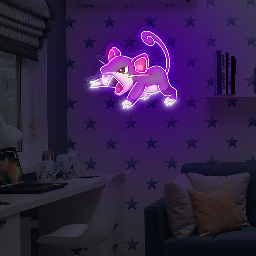 Rattata UV Signs Pokemon Wall Art