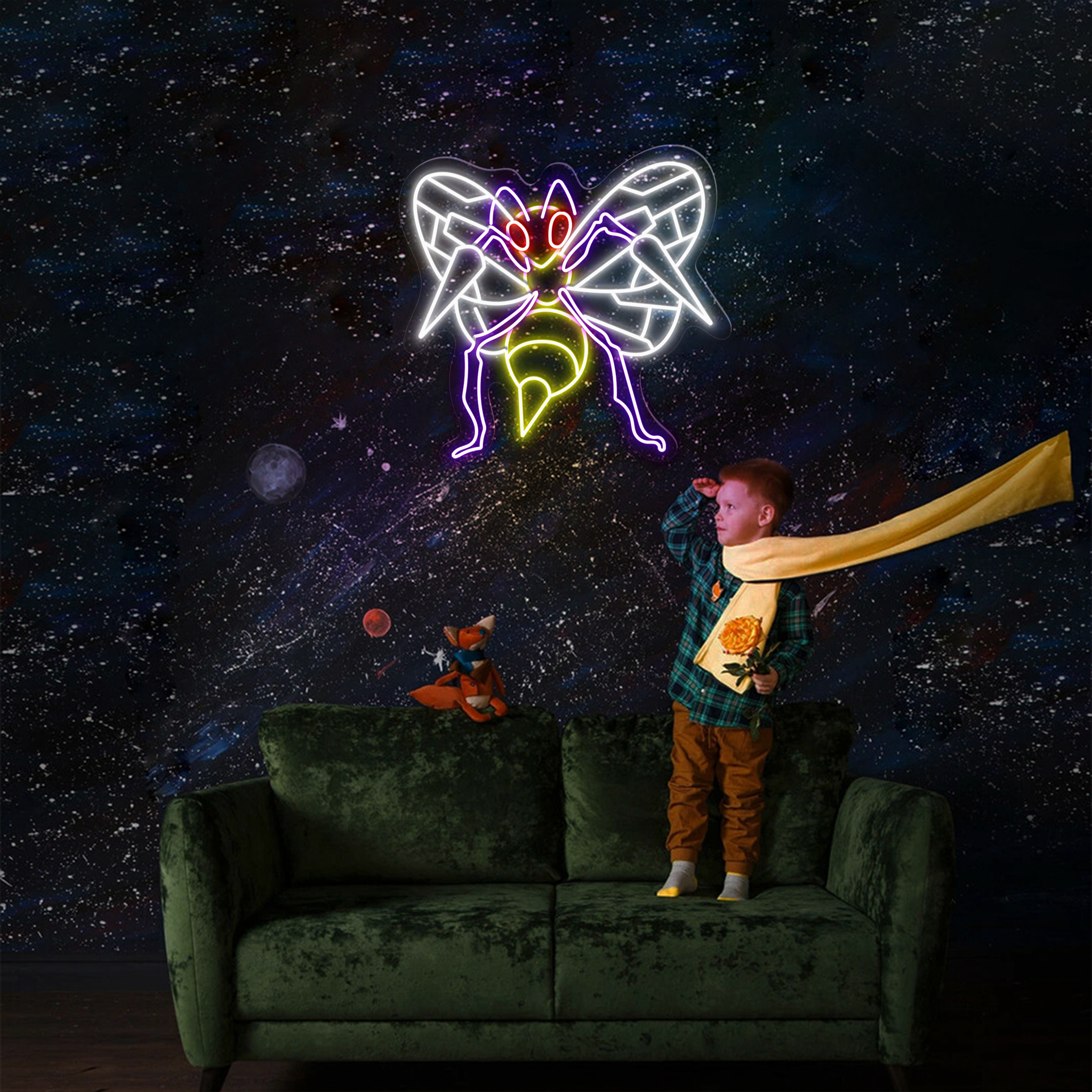 Beedrill Neon Signs Pokemon Wall Art