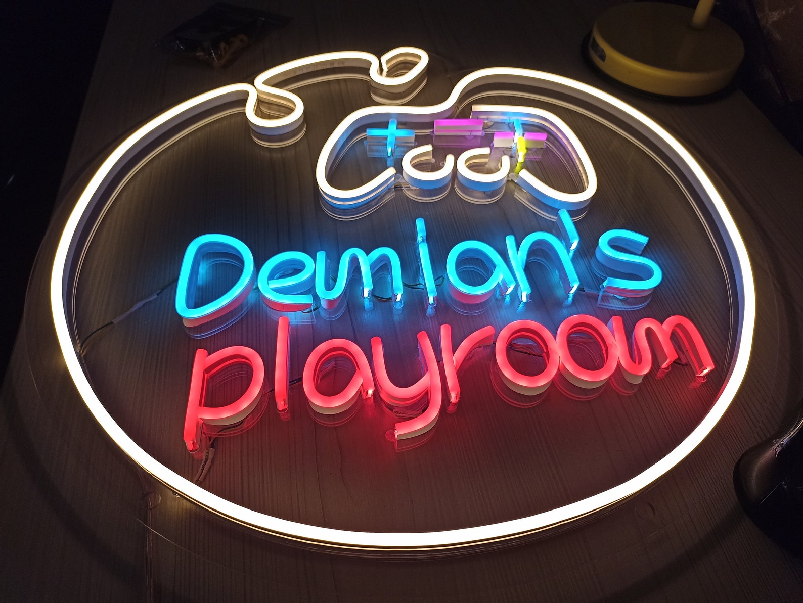 Neon Sign Game Room With Custom Name, Game Controller Neon Sign, Neon Controller Sign Gamepad Led Light, Gaming Controller Neon Sign