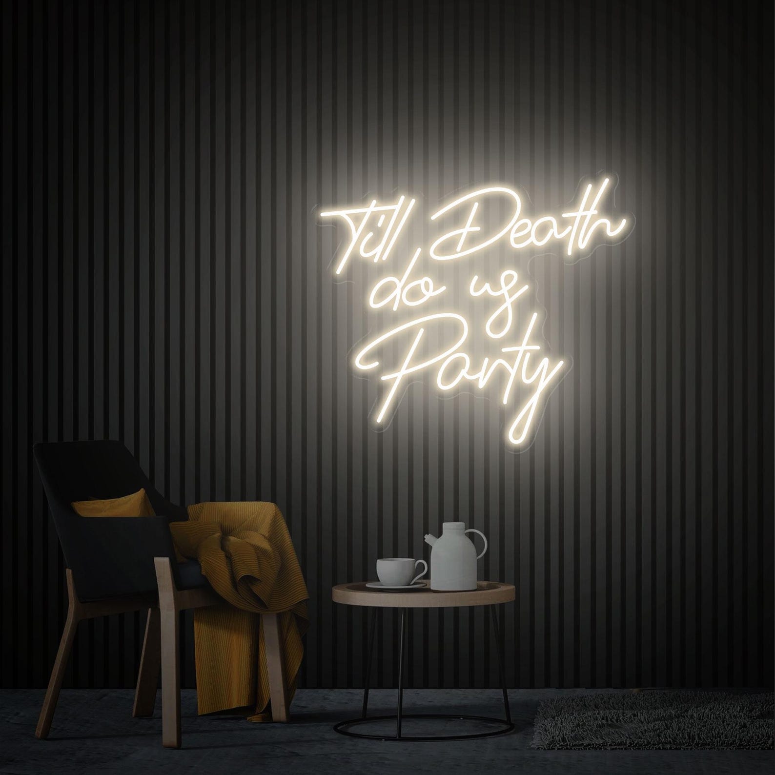 Til Death Do US Party Neon Sign, Neon Wedding Sign, Custom Wedding Sign, Personalized Gift Wedding Engagement Party Bar Decor Gift for Her