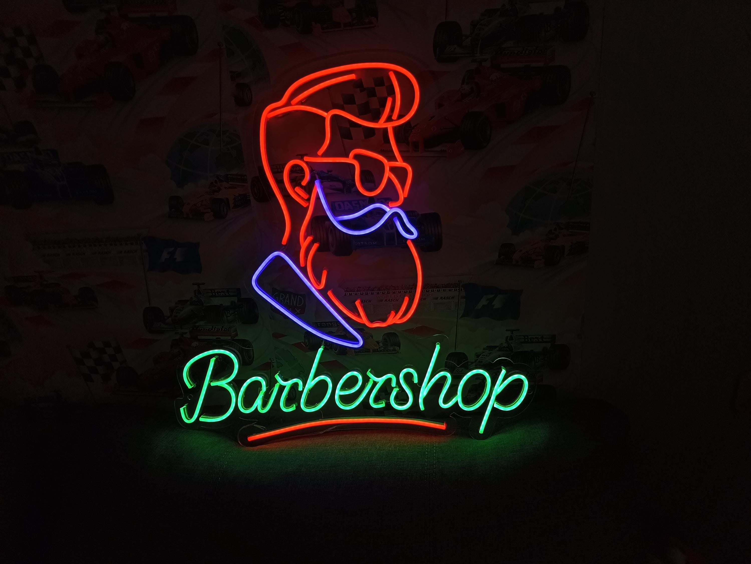 Vintage Barber Neon Sign, Neon Sign For Barber Shop, Barber Pole Neon Sign, Barber Shop Decor, Neon Light For Barber