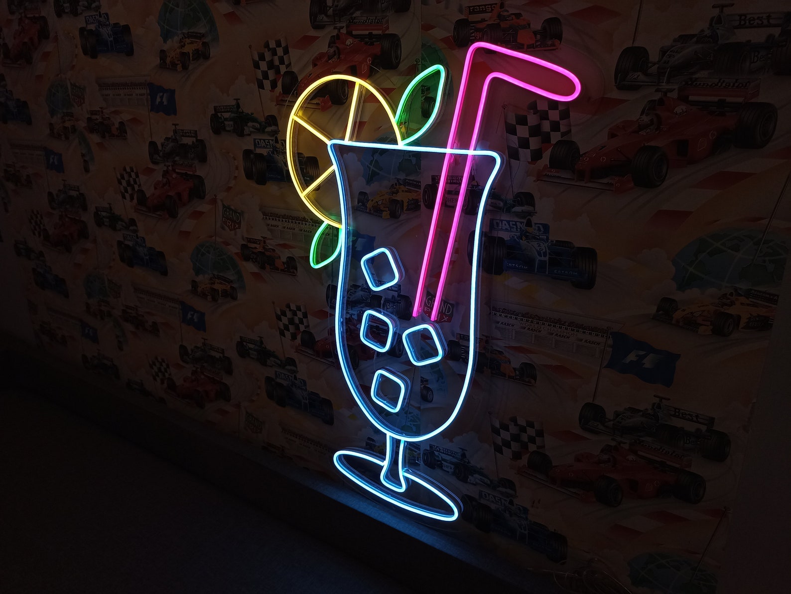 Neon Cocktail Sign, Led Neon Cocktails Sign, Cocktail Glass Neon Light, Cocktail Bar Neon Sign