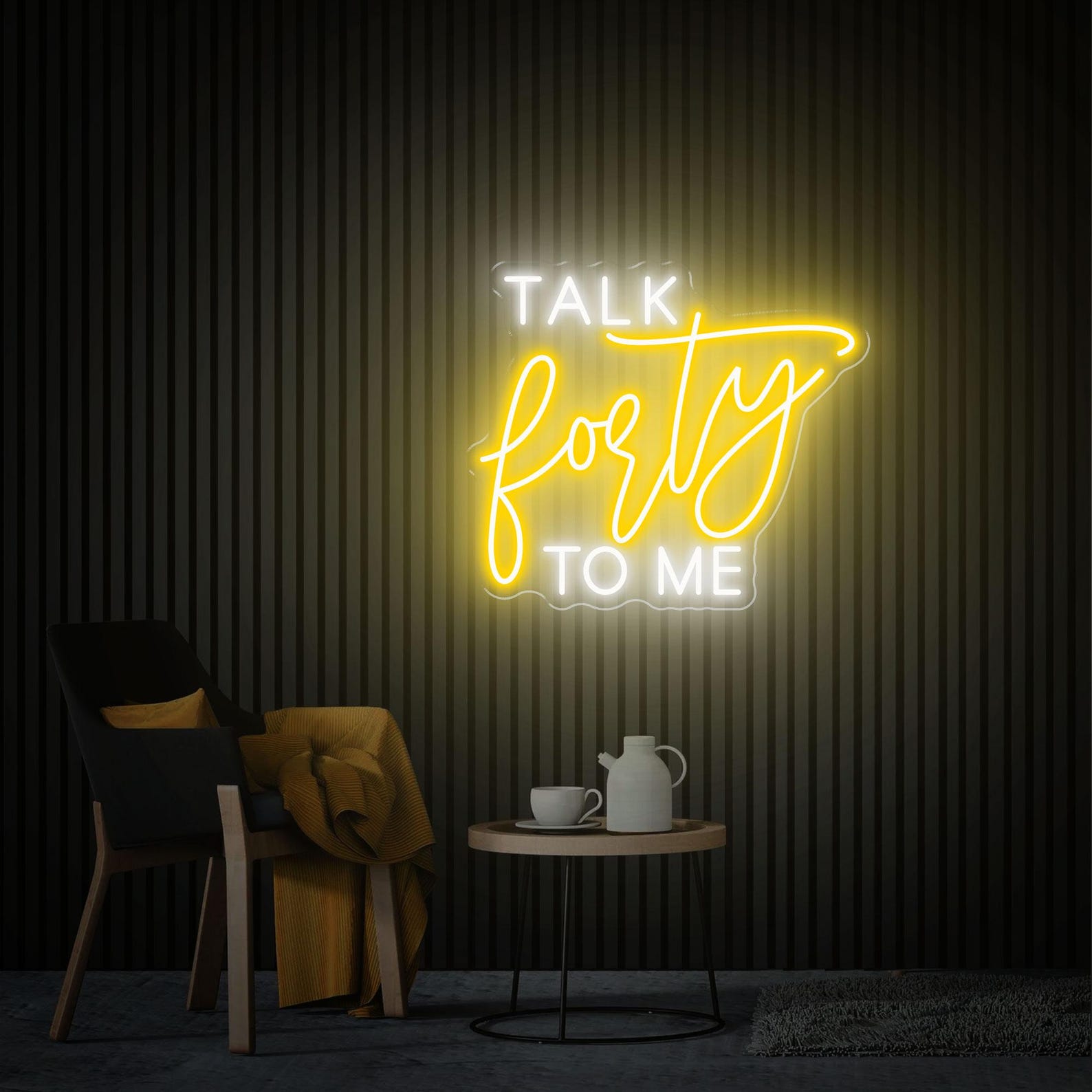 Talk Forty To Me Neon Sign, 40th Birthday Gift, Custom Neon Sign, Birthday Wall Art, Personalized Gifts, Forty Birthday Gifts For Him /Her