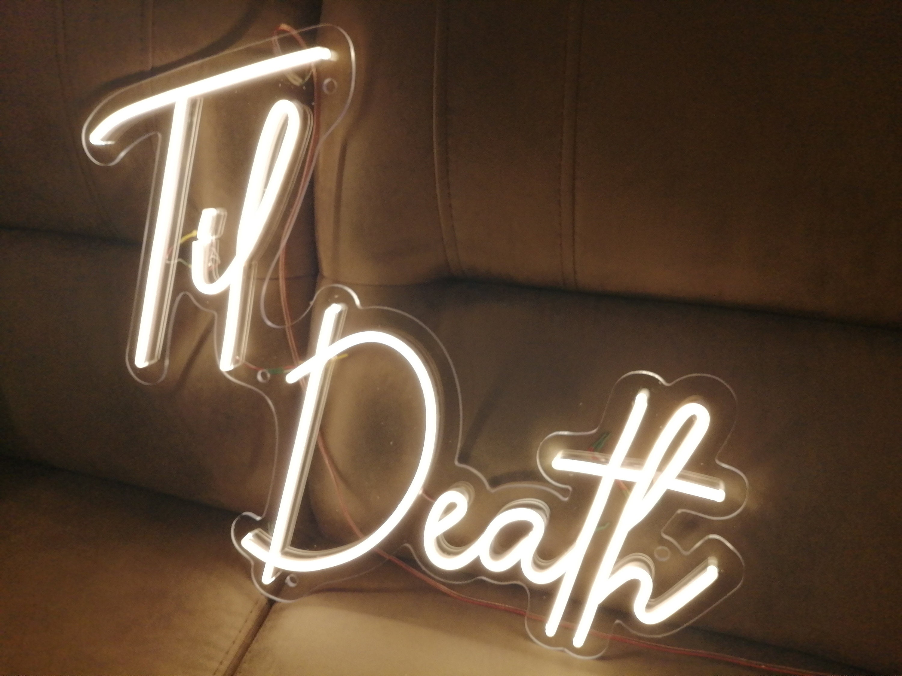 Till Death Neon Sign, Led Neon Sign Wedding Party , Till Death Do Us Party, Neon Light Sign, Wall Art Family Gift, Til Death Neon Light
