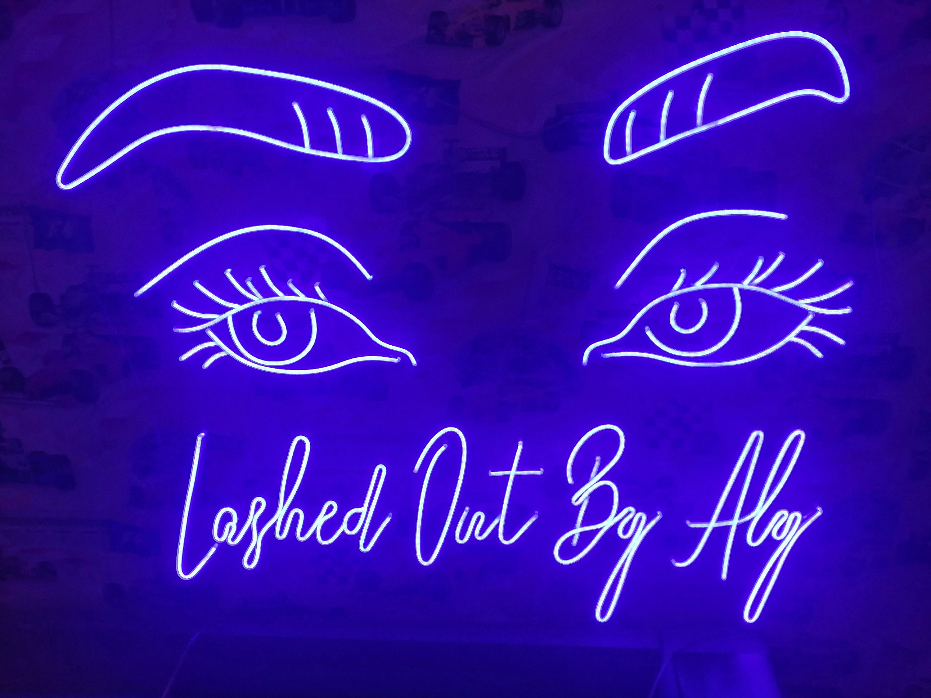 Neon Eyelashes Neon Sign, Home Decor Neon Sign, Neon Eyes LED Signs, Neon For Beauty Salon