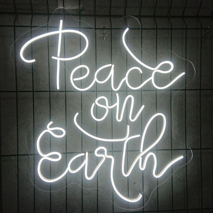 Peace On Earth Neon Light, Peace On Earth Led Sign, Neon Sign Bedroom, Peace On Earth Decor, Peace Wall Decor